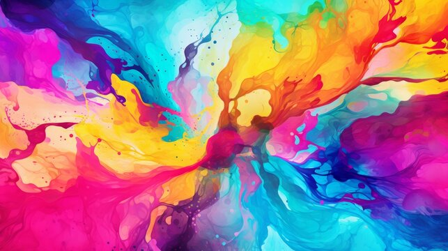 Colorful Abstract Painting Pattern: A New, High-Quality, and Universal Image Illustration Design, Blending Artistic Flair with Technological Aesthetics.