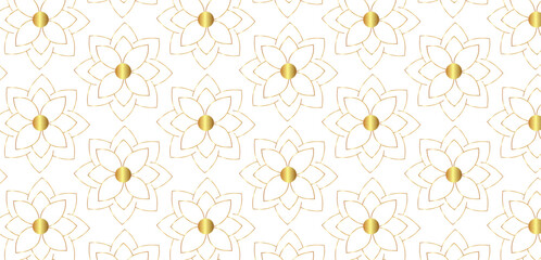 Luxury gold arabic ornamental seamless pattern. Design for wallpaper, banner, textile, wedding invitations, bedding, print design templates background