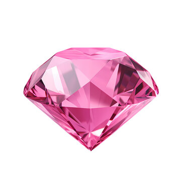 African pink diamond on transparent background, white background, isolated, material