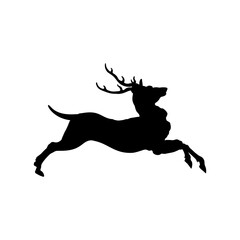silhouette of a deer jumping