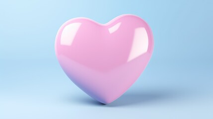 Fototapeta premium Inflated pink glossy heart shape balloon background. Valentine's, Mother's&nbsp;Day&nbsp;concept. Look like 3d. Cute Symbol of love. For card, party, design, flyer, poster, decor, banner, web, advertising.