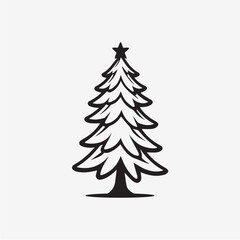 christmas tree silhouette illustration