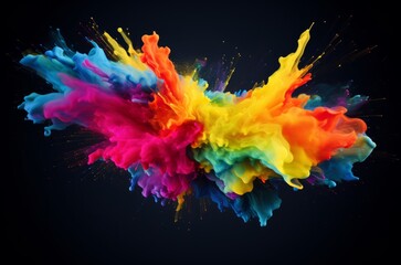 Abstract explosion of colored powder 