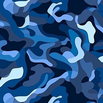 camouflage pattern,clean, sportwear style shades of dark navy , generated by AI