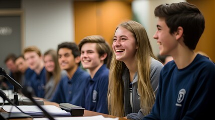 Student council meeting in session. generative AI