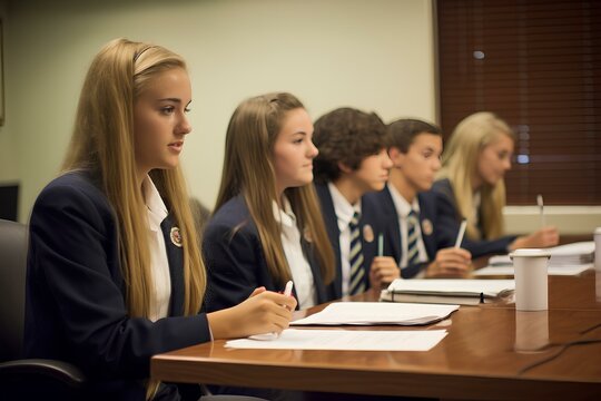 Student council meeting in session. generative AI