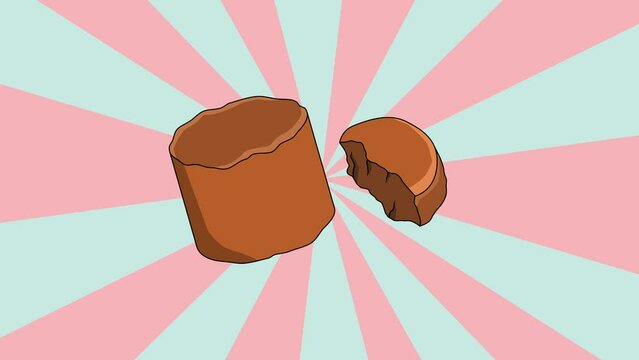 Animated video of the palm sugar icon with a rotating background