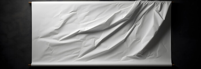 Empty white paper, white paper bag isolated on black background