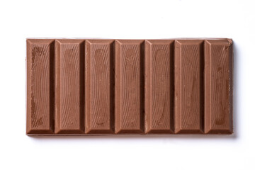 Traditional pieces of delicious Christmas chocolate nougat isolated on white background