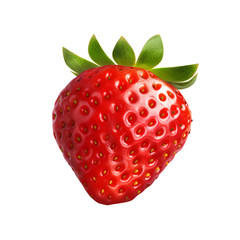 Strawberry, isolated on transparent background, PNG, 300 DPI