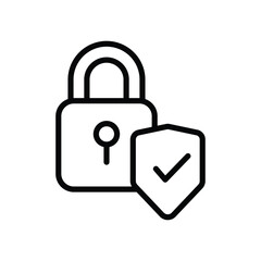 Protection icon isolate white background vector stock illustration.