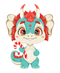Cute dragon. Happy New Year and Merry Christmas - 678095522