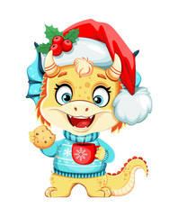 Cute dragon. Happy New Year and Merry Christmas - 678095540