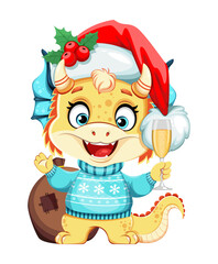 Cute dragon. Happy New Year and Merry Christmas - 678095568
