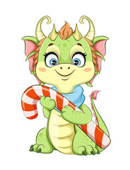 Cute dragon. Happy New Year and Merry Christmas - 678095589