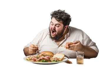 Man Eating Good isolated on Transparent background, Generative Ai