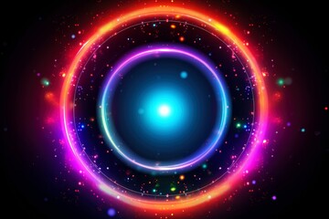 Abstract black hole with dark space galaxy background