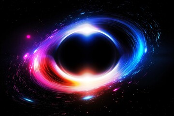 Obraz premium Abstract black hole with dark space galaxy background