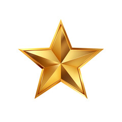 Five-pointed star, star on transparent background, white background, isolated, icon material