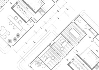 Floor plan designed building on the drawing.