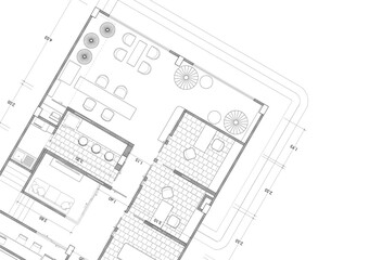 Floor plan designed building on the drawing.