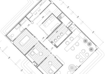 Floor plan designed building on the drawing.