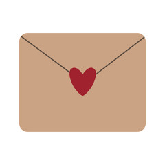 Vector illustration Envelope with a declaration of love for Valentine's Day