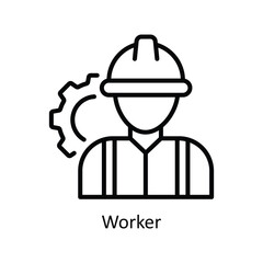 Worker vector outline Icon Design illustration. Business And Management Symbol on White background EPS 10 File