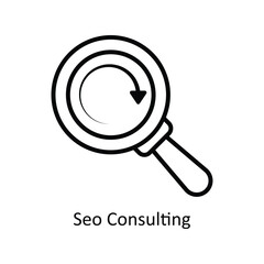 SEO Consulting vector outline Icon Design illustration. Business And Management Symbol on White background EPS 10 File