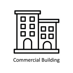 Commercial building vector outline Icon Design illustration. Business And Management Symbol on White background EPS 10 File