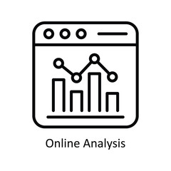 Online Analysis vector outline Icon Design illustration. Business And Management Symbol on White background EPS 10 File