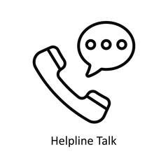 Helpline Talk vector outline Icon Design illustration. Business And Management Symbol on White background EPS 10 File