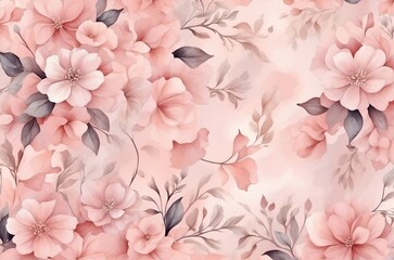 Seamless pattern deign with water color of floral