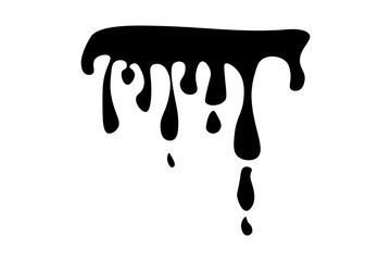 Dripping paint. Black paint dripping. White background. Vector. Illustration