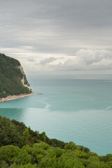 Fototapeta premium Sirolo is a picturesque town situated along the Adriatic coast in the Marche region of Italy. Known for its stunning beaches, clear blue waters, and charming historic center.