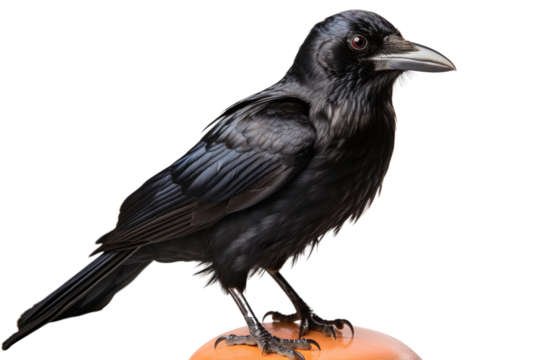 A crow on transparent background, PNG file