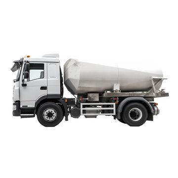 Concrete truck on transparent background, white background, isolated, icon material, commercial photography