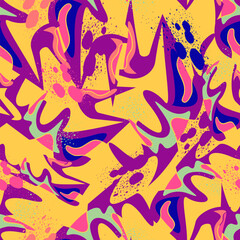 Urban seamless artwork with wave abstract patterns and dots