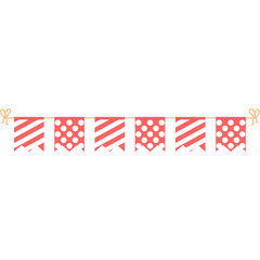 Colorful Bunting Flag Flat Style Illustration PNG Transparent Background