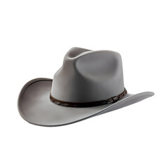 Gray cowboy hat on transparent background, white background, isolated, icon material, commercial photography