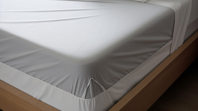 White Fitted Sheet With Elastic Band Bed Corner