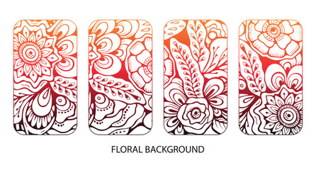 abstract background. cartoon floral doodle banner or card. template for invitation