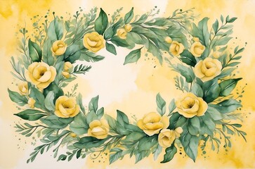 pattern design with Wreath flower on color back ground