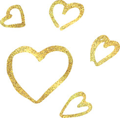 Golden heart icon with glitter