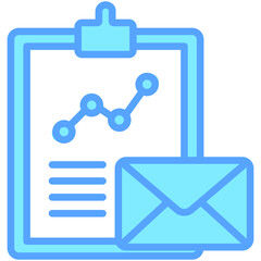Business Mail blue color icon are typically used in a wide range of applications, including websites, apps, presentations, and documents related to business analytics theme.