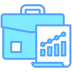 Briefcase icon are typically used in a wide range of applications, including websites, apps, presentations, and documents related to business analytics theme.