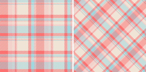 Check background fabric of plaid vector pattern with a seamless textile texture tartan.