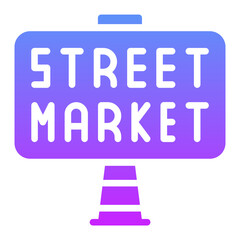 Street Market Sign Icon