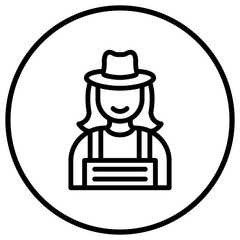 Lady Farmer Vector Icon Design Illustration