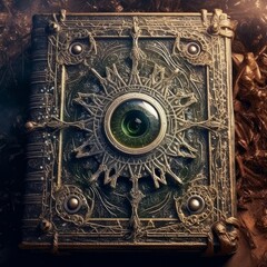 surreal spellbook spirit creepy with one eye mystical creepy , generated by AI